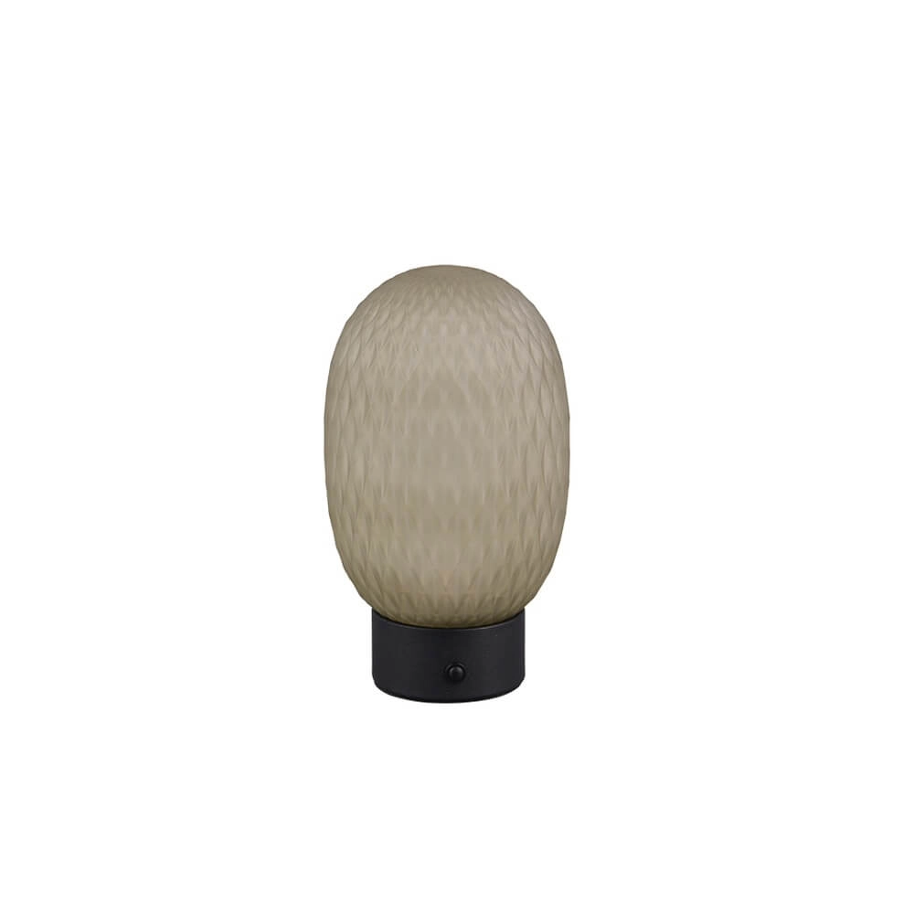 Tischlampe Facette Schwarz mit grünem Glas Trio 4017807643565