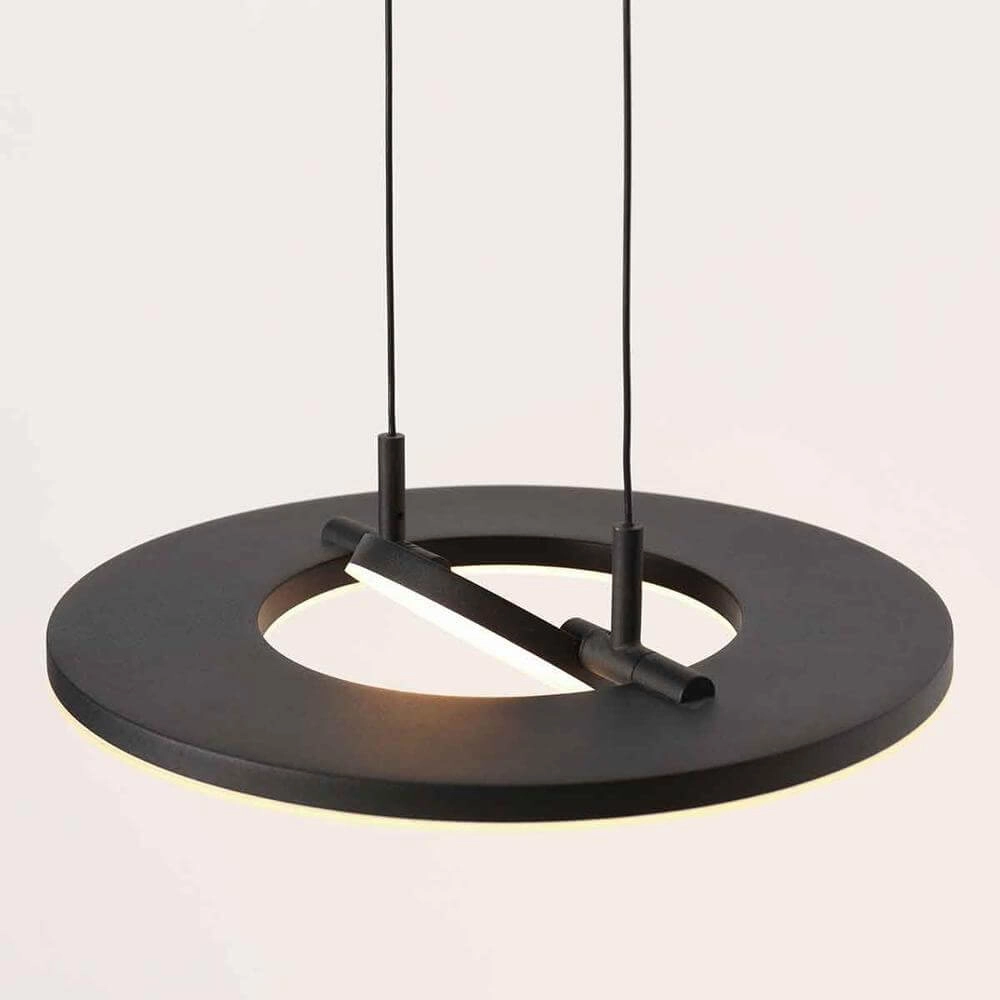 Schlanke Pendelleuchte Soleil Ø 32cm schwarz Steinhauer 8712746176681