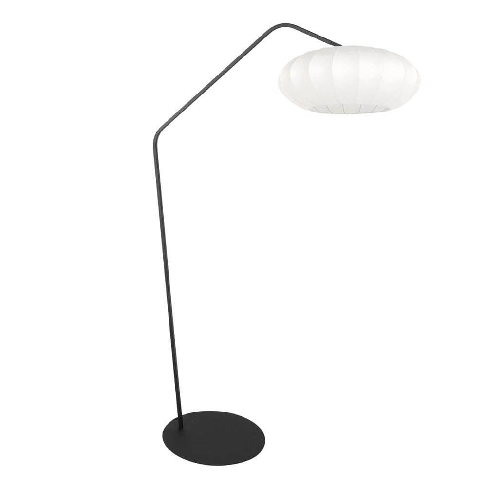 Stehlampe Zig-Zag schwarz mit weißem Schirm Ø 60cm