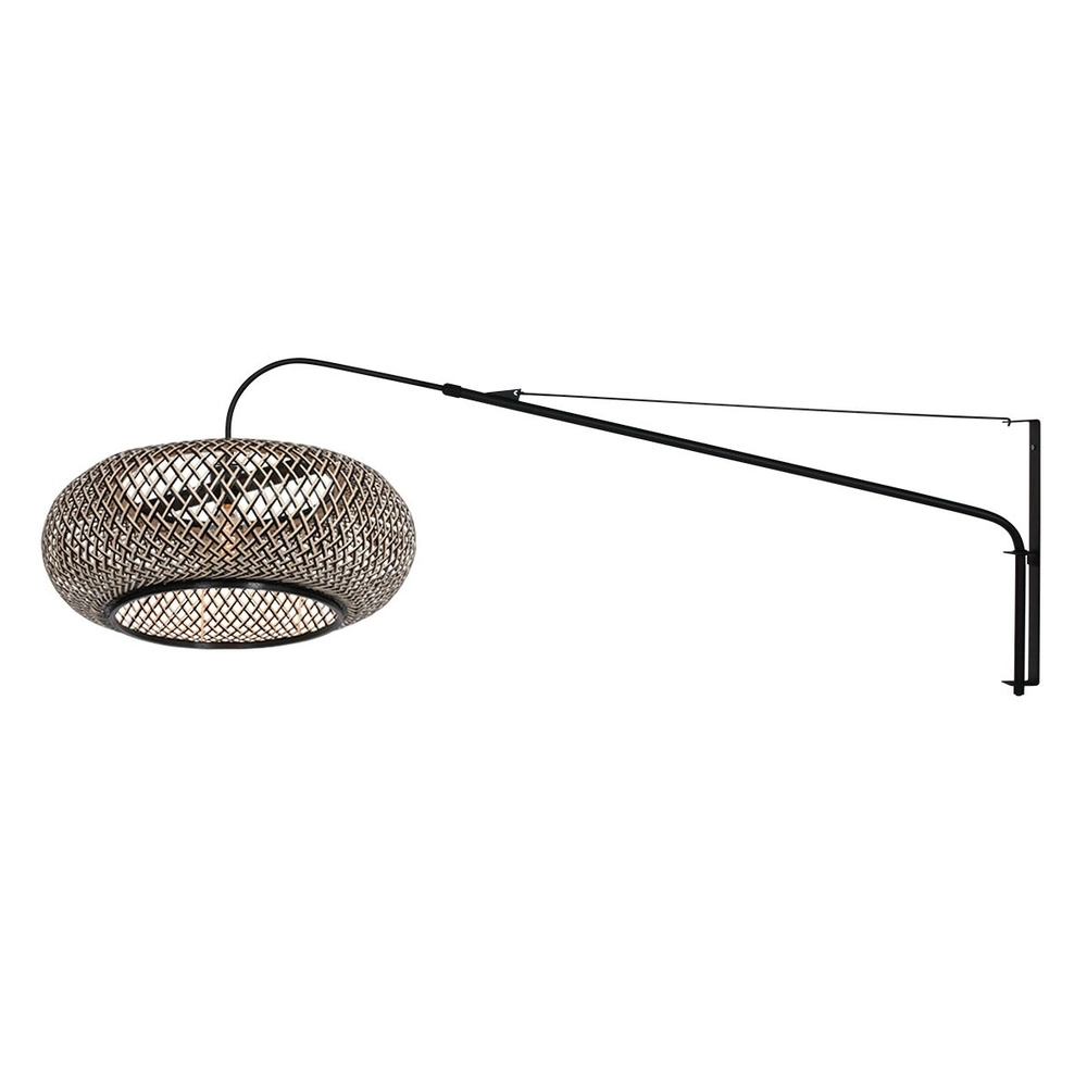 Wandleuchte Elegant Classy mit Rattan und schwarzer Kapuze Steinhauer 8712746182446
