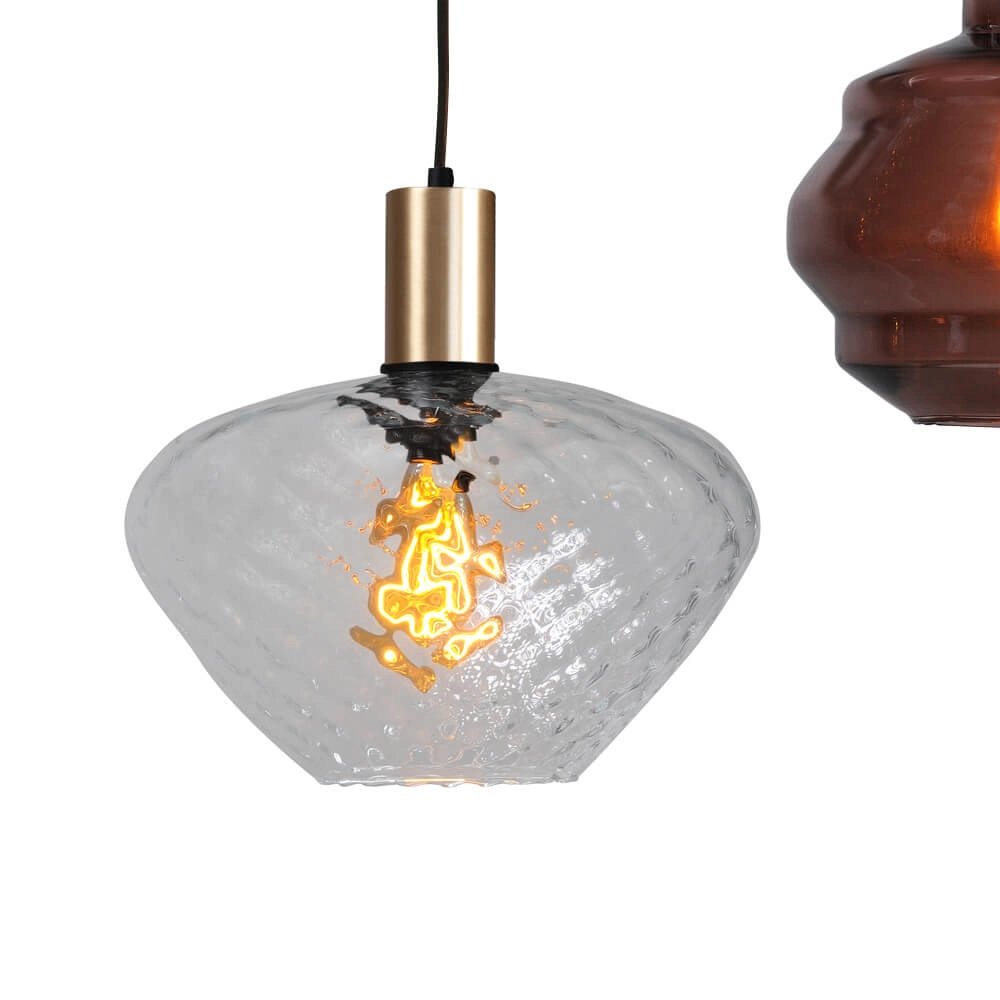 5-flammige Hängelampe - Gold - Porto mit verschiedenen Gläsern Masterlight 8718121270401