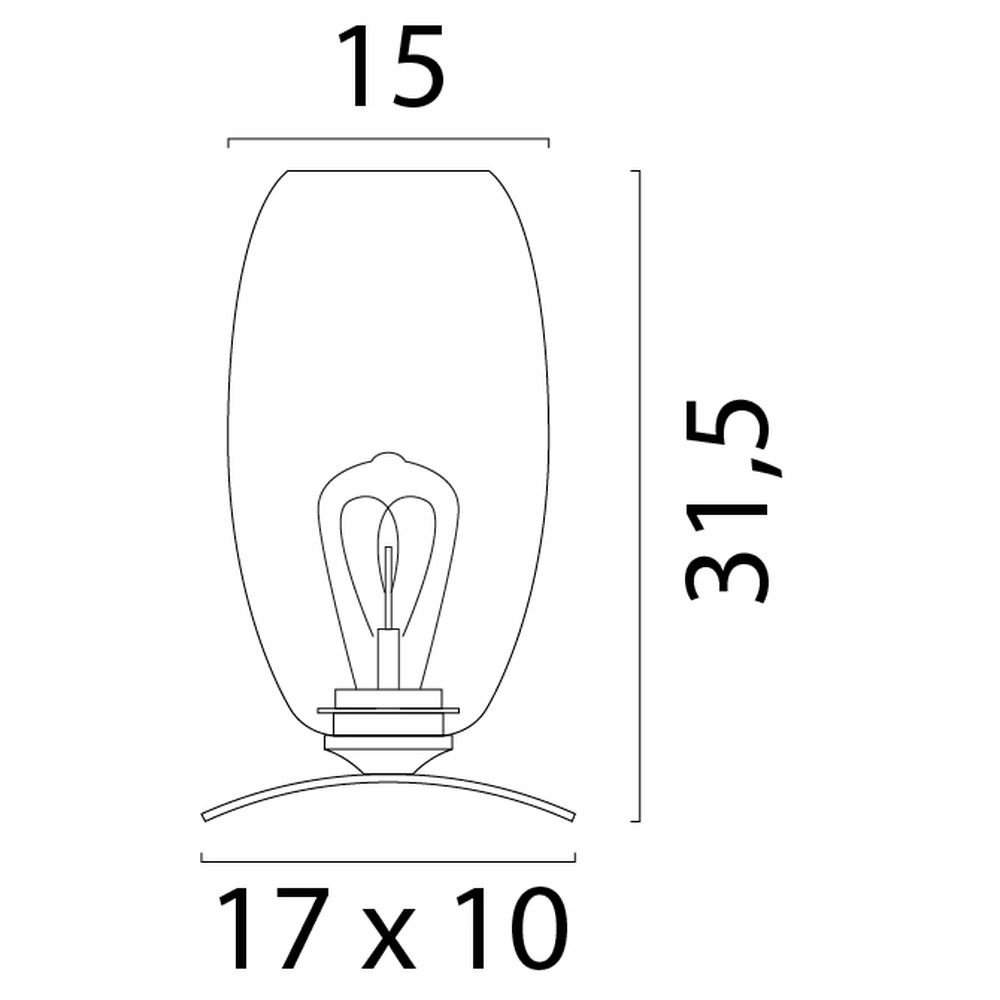 Tischlampe Olive Ø15 cm Glas – Sand Masterlight 8718121393841