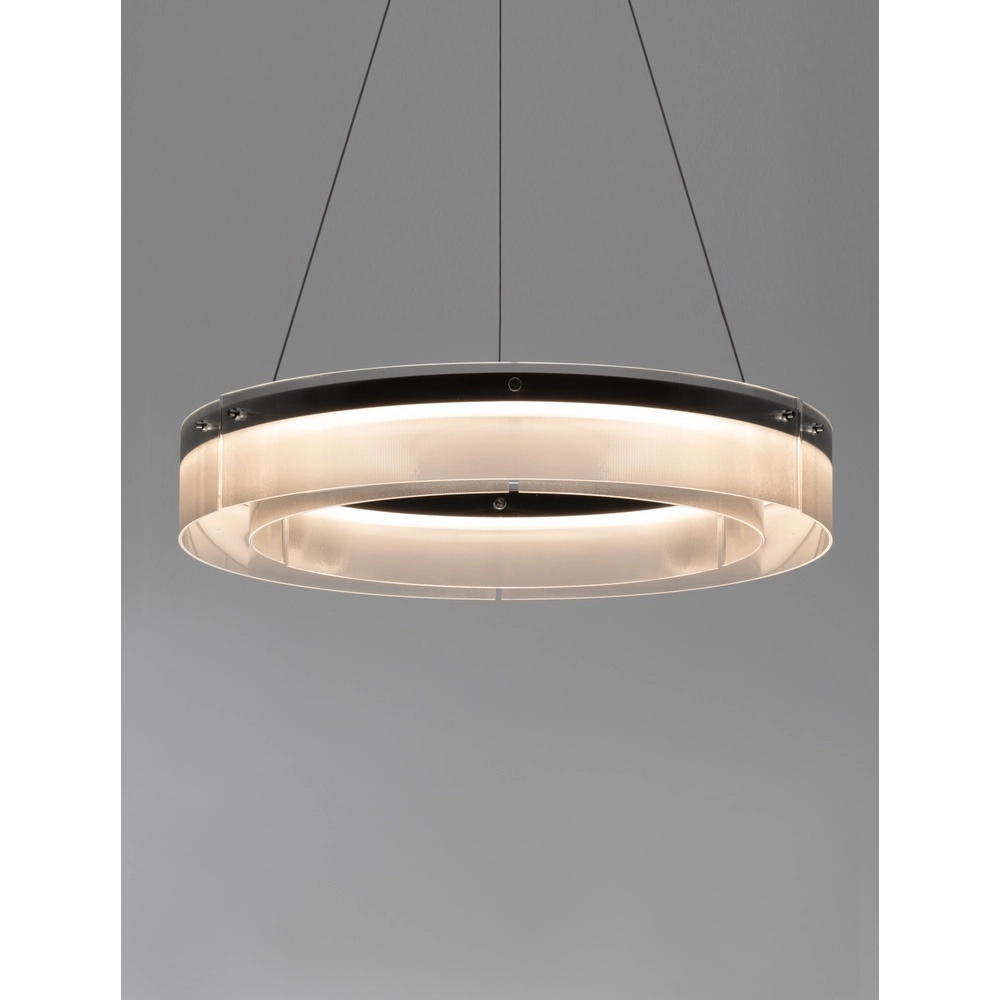 Design-Pendelleuchte Pauline schwarz mit Glas Ø 70cm Lyora 5212017445384