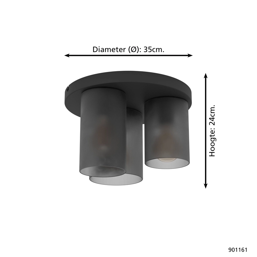 Deckenlampe Colomera Rauchmattiertes Glas Eglo 9008606307135