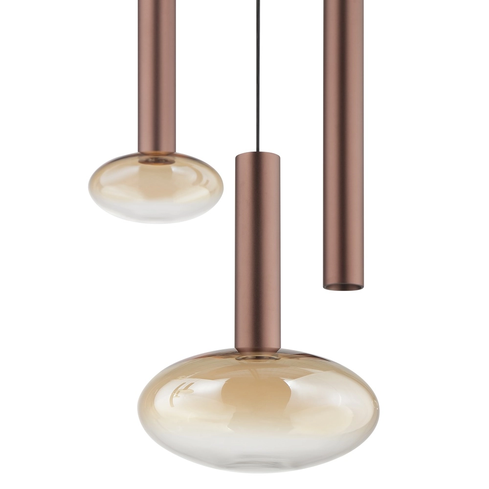 Pendellampe Veridian Coffee Brown mit Amber Glass Oval Brilliant 4004353476907