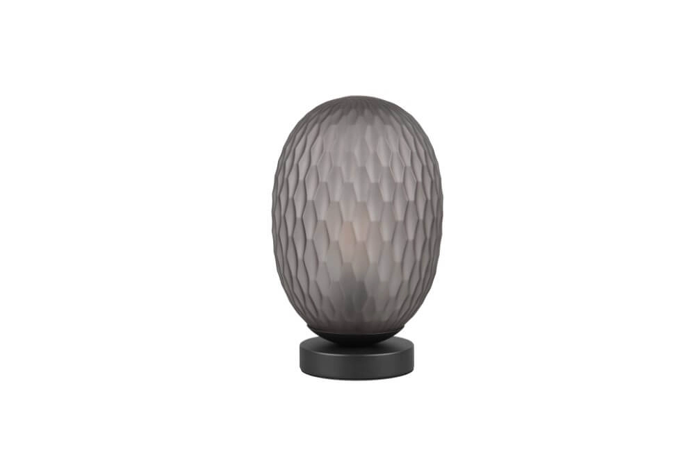 Tischlampe Facette mit geripptem Rauchglas Trio 4017807616859