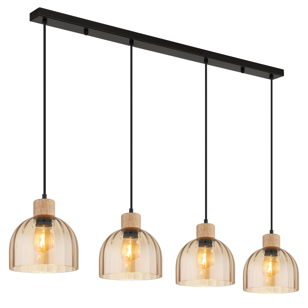 4-Licht Pendellampe Swanson Schwarz