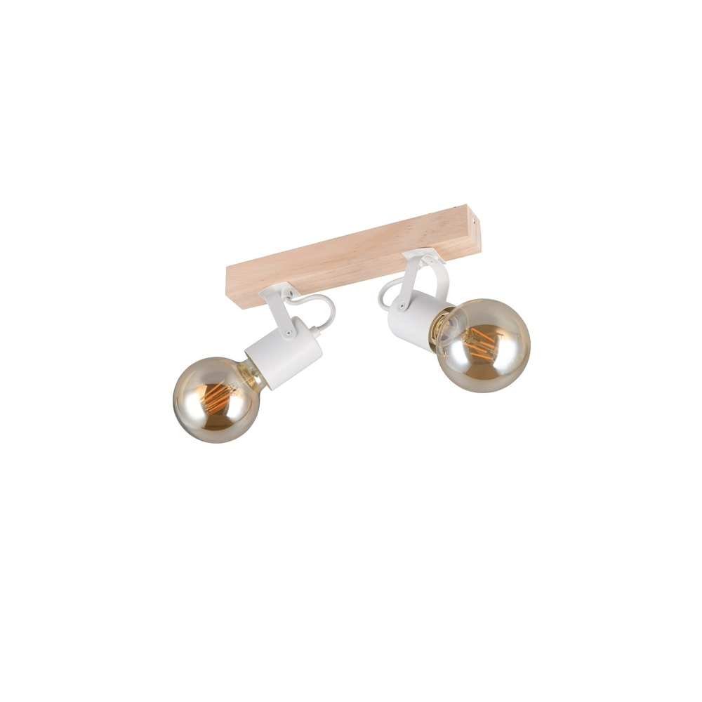 Doppeldeckenlampe Lynar Weiß mit Holz Trio 4017807670745