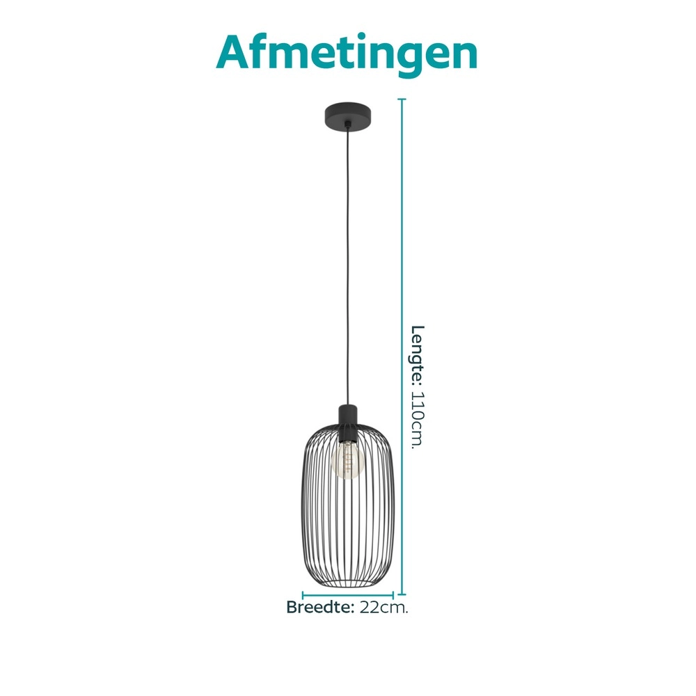 Draht-Pendellampe Lodods schwarz Ø 22 cm