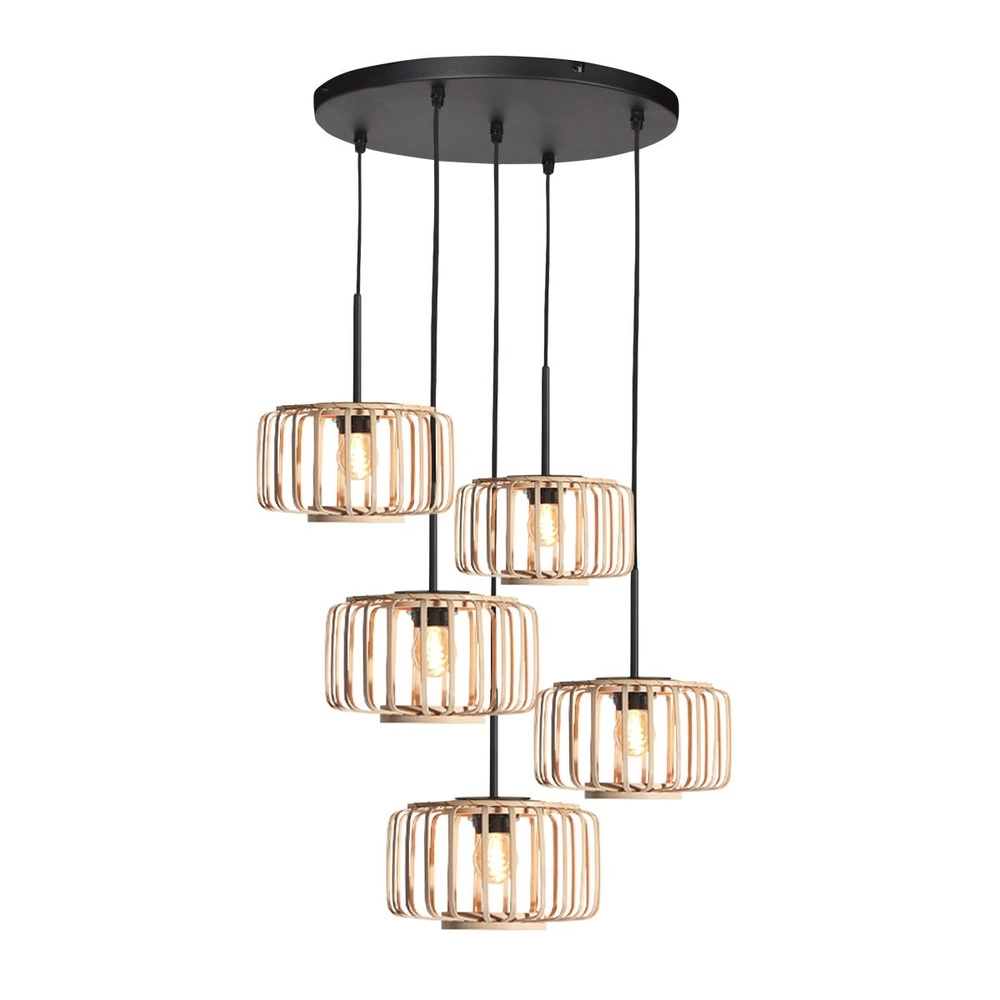 5-flammige Pendelleuchte HaloSwap rund Ø 50cm Steinhauer 8712746183160
