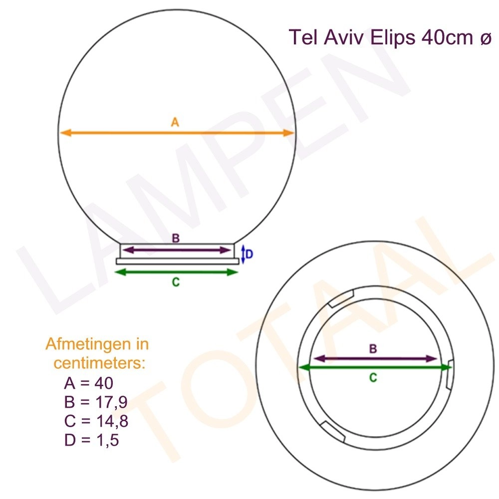 Globus-Leuchte Tel Aviv Elips 40 KS 8714732380508