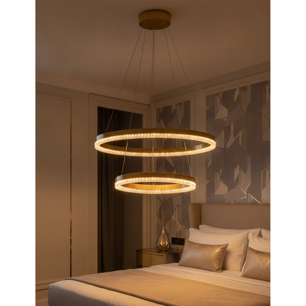 Pendelleuchte Adria gold Ø 60cm doppelt