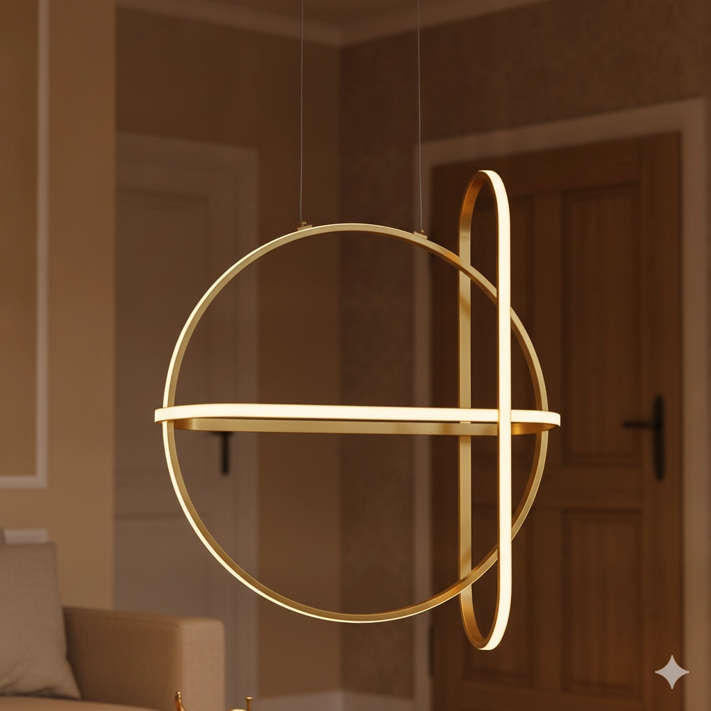 Design-Pendelleuchte Arte Goldene Runde