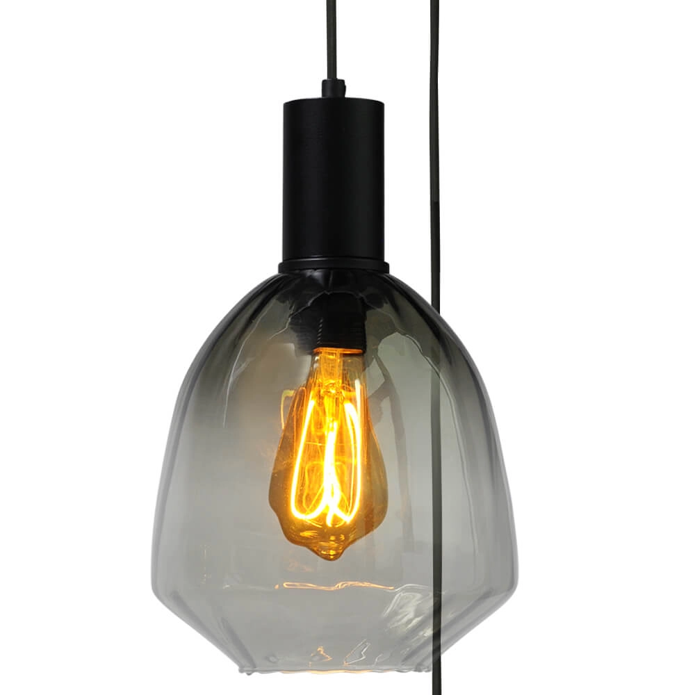 3-flammige Loft-Hängelampe - Schwarz - Porto mit grüner Nicolette-Brille Masterlight 8718121270937