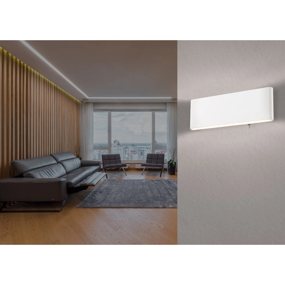 Design-Wandleuchte Siegfried S weiß mit Schalter Globo 9007371356454