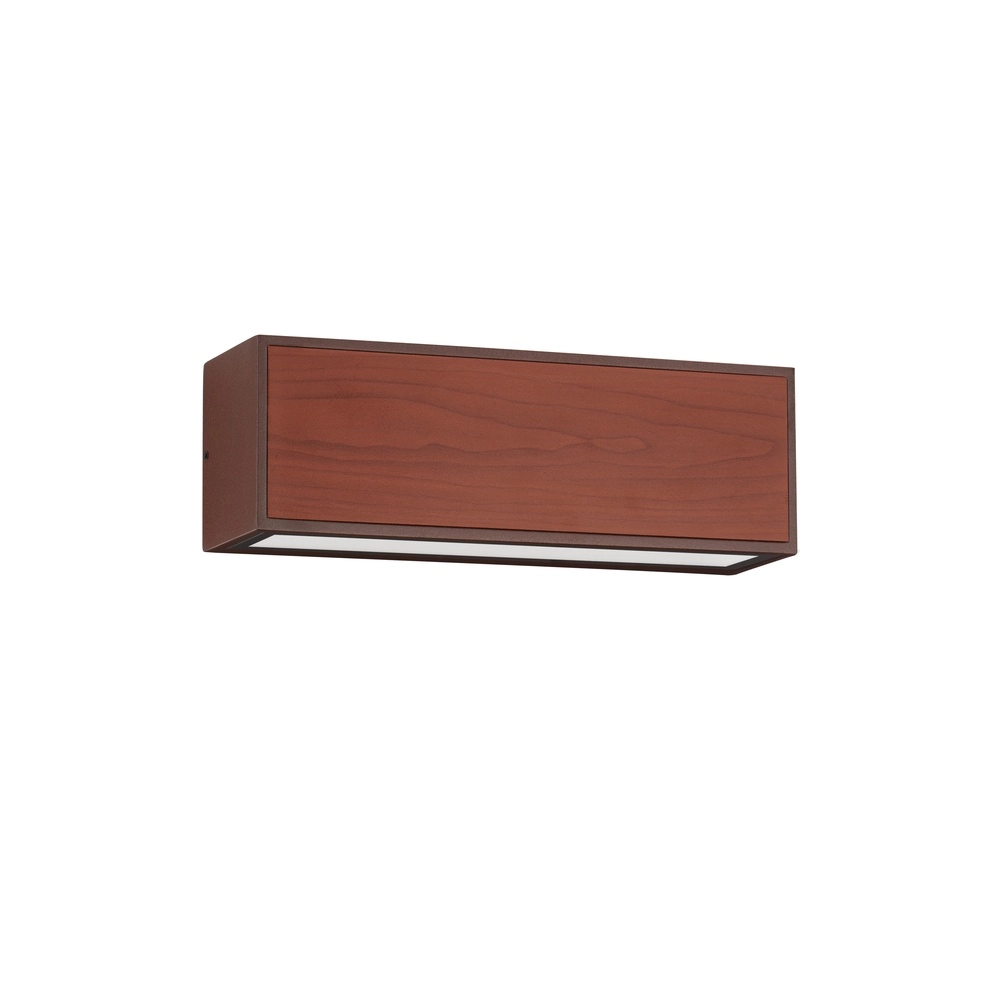 Solar-Wandleuchte Brown Rostbraun mit Holz Lyora 5212017449450
