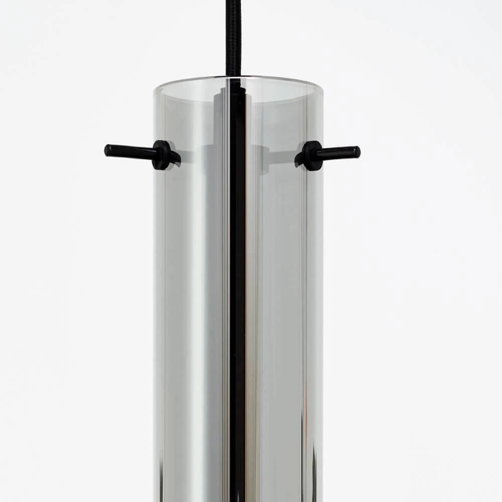 Hängelampe Glasini schwarz mit Rauchglas Brilliant 4004353429552