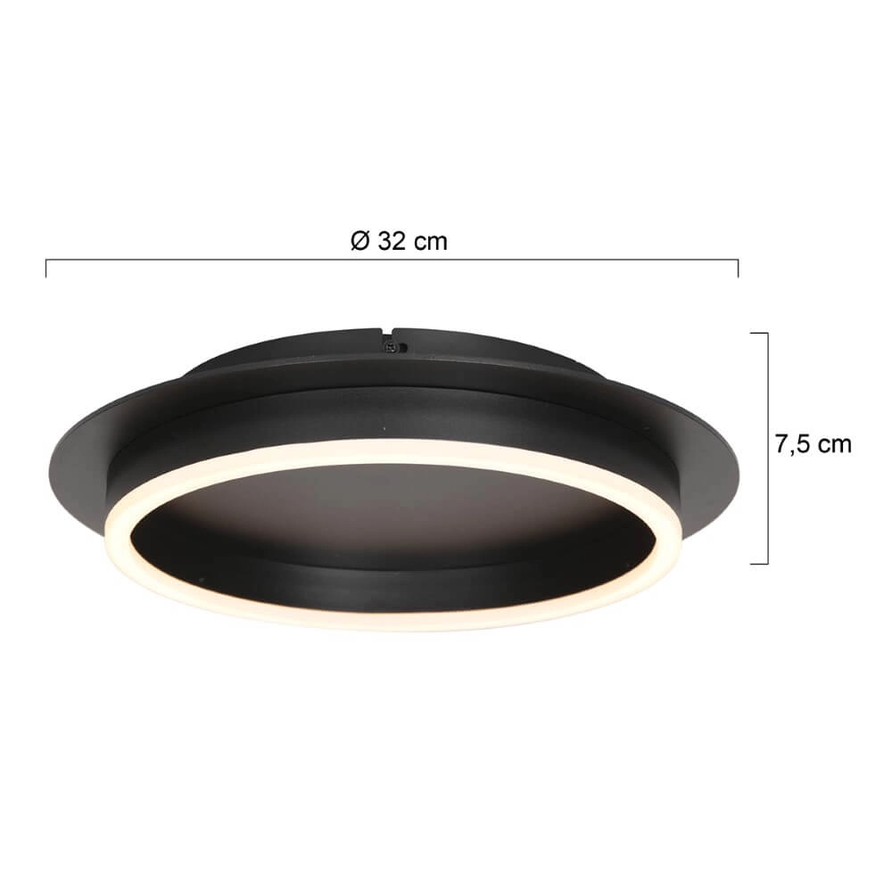Moderne LED-Deckenleuchte Ringlux schwarz - Ø 32cm Steinhauer 8712746170573