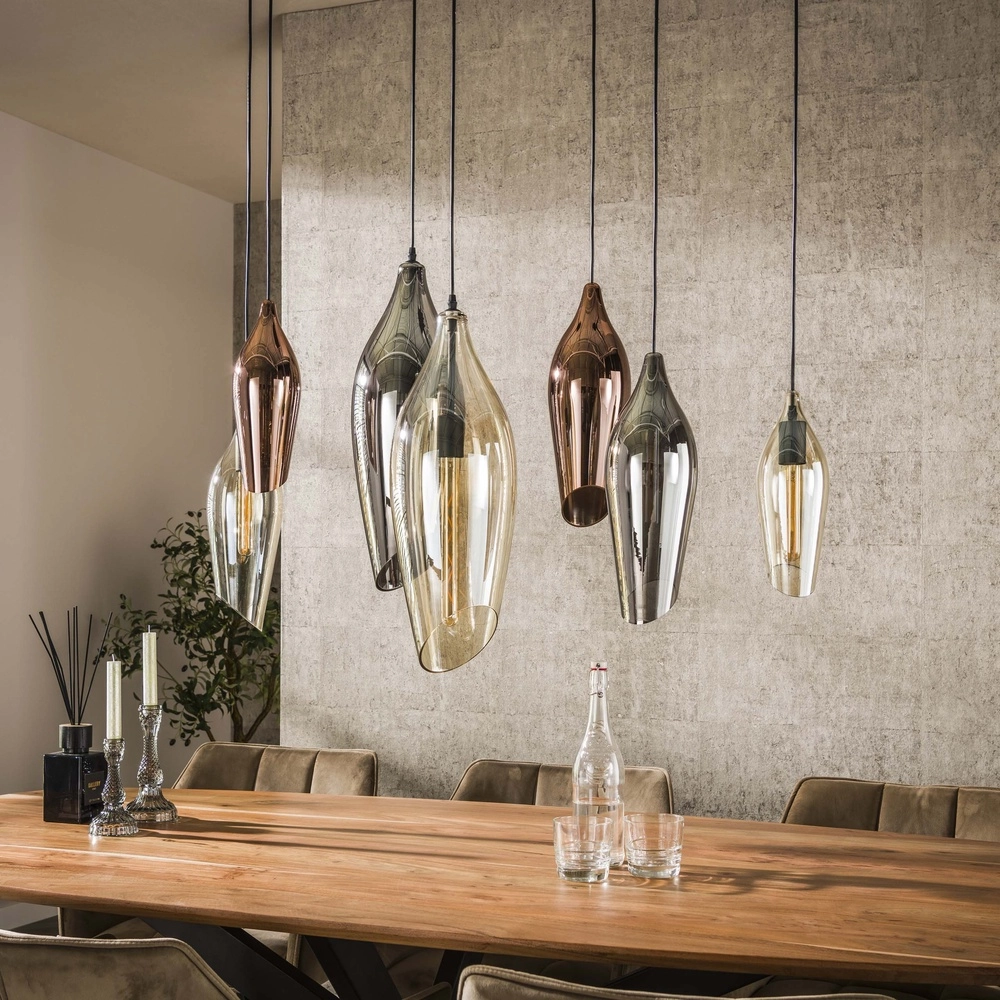 Glas-Pendellampe Cocoon 7x farbiges Glas Lyora 8716803511903