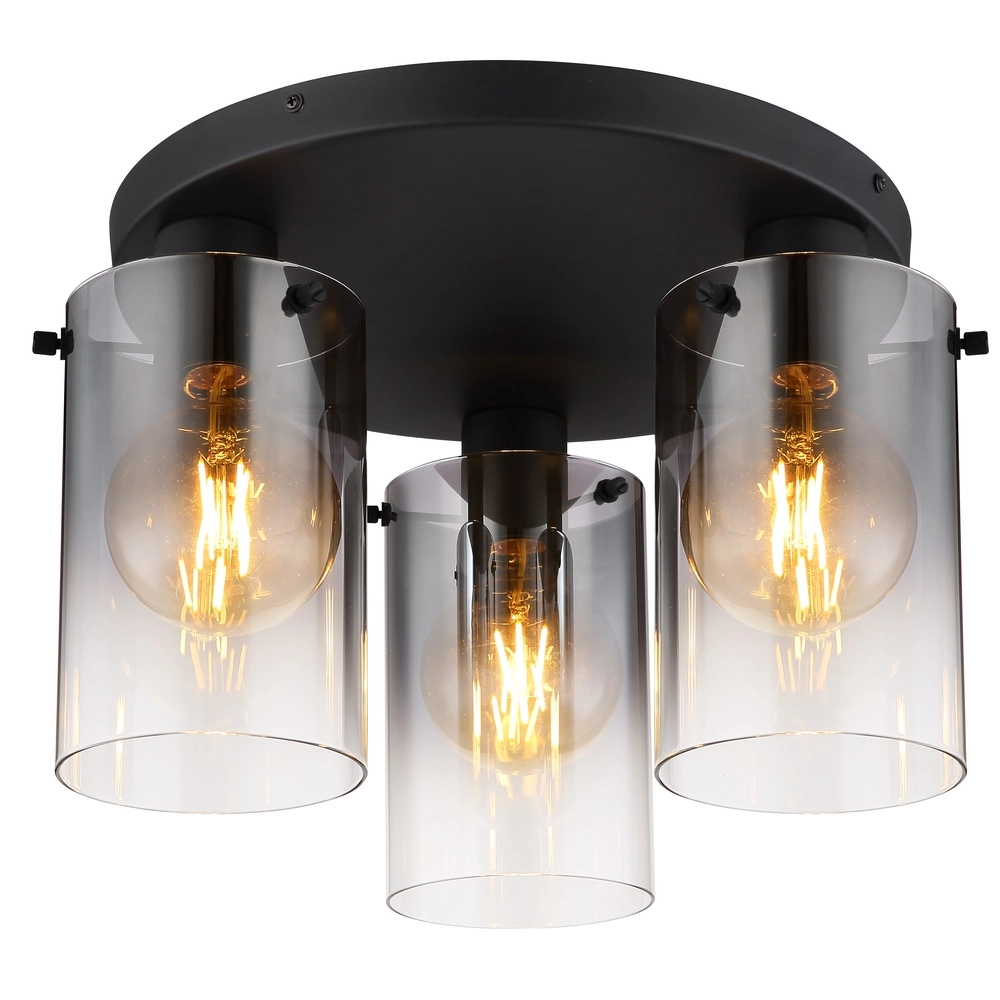 Schwarze Deckenlampe Florentina 3-Licht