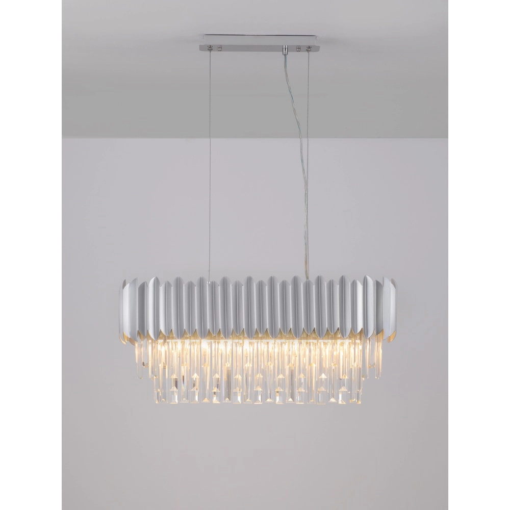 Pendelleuchte Magnolia längliches Chrom und Kristall Lyora 5212017434975