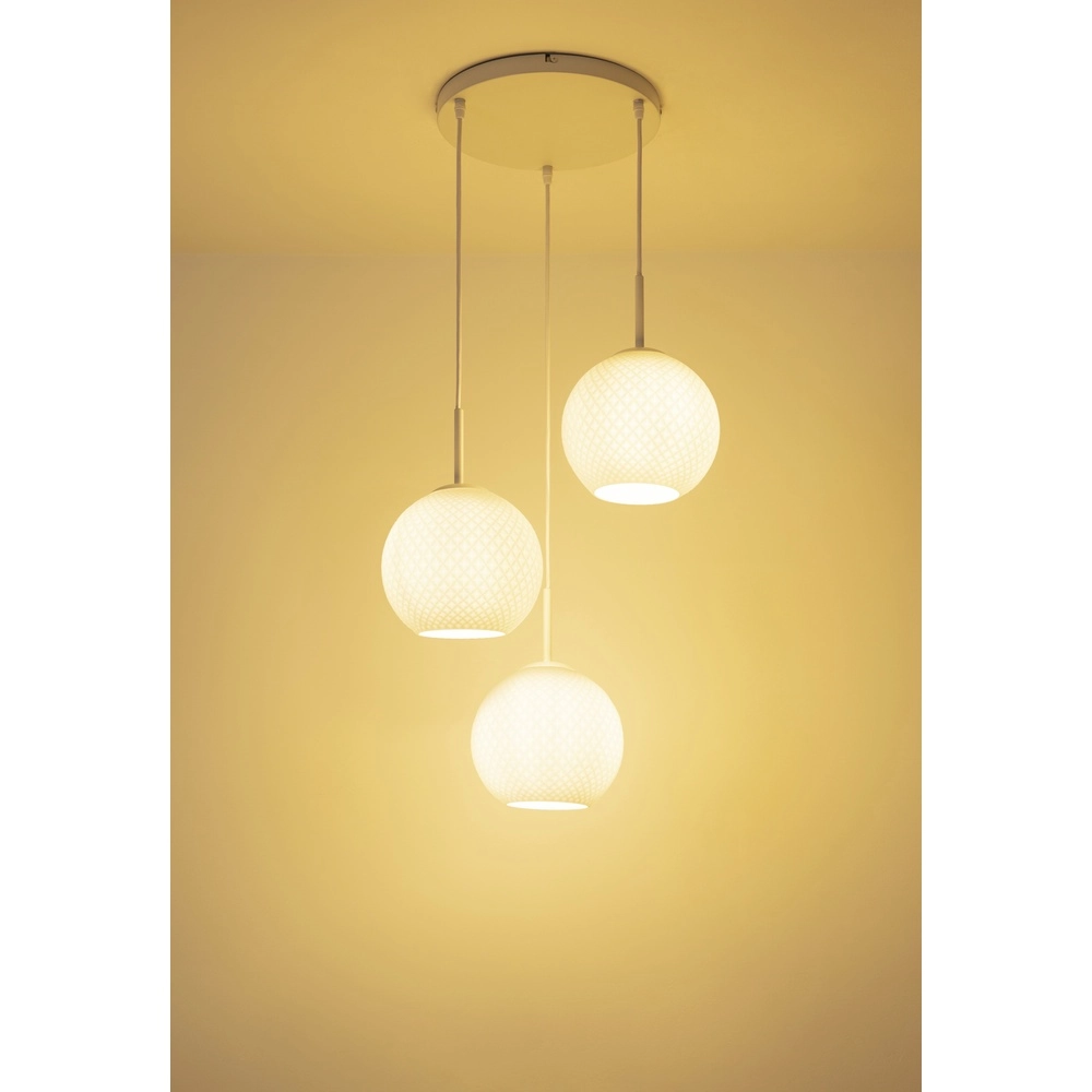 Weiße Pendellampe Andre 3-Lampen-Design Globo 9007371586462