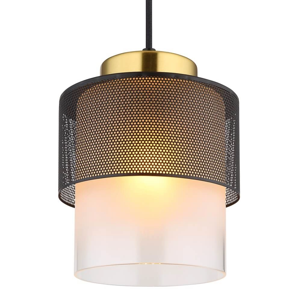 Pendelleuchte Olga 1-hell schwarz mit Mesh Globo 9007371452484