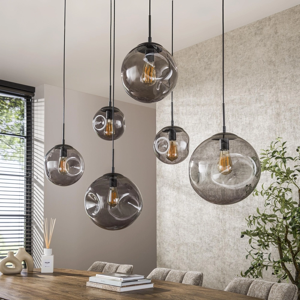 6-Licht Pendellampe Stellar mit organischer Deckenplatte Lyora 8716803511729