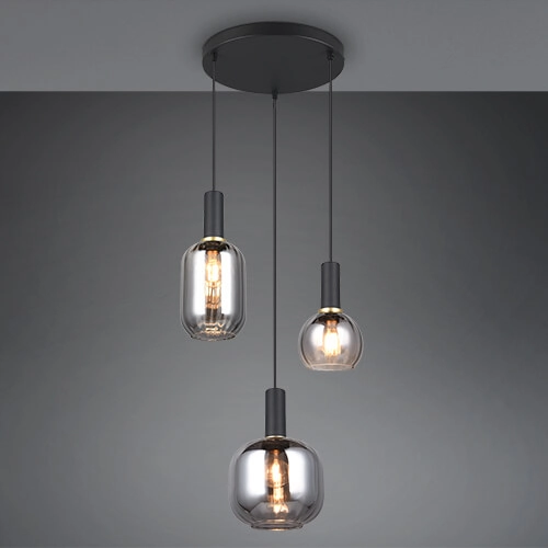 Hängelampe für das Esszimmer Diva 3-flammig – Rauchglas