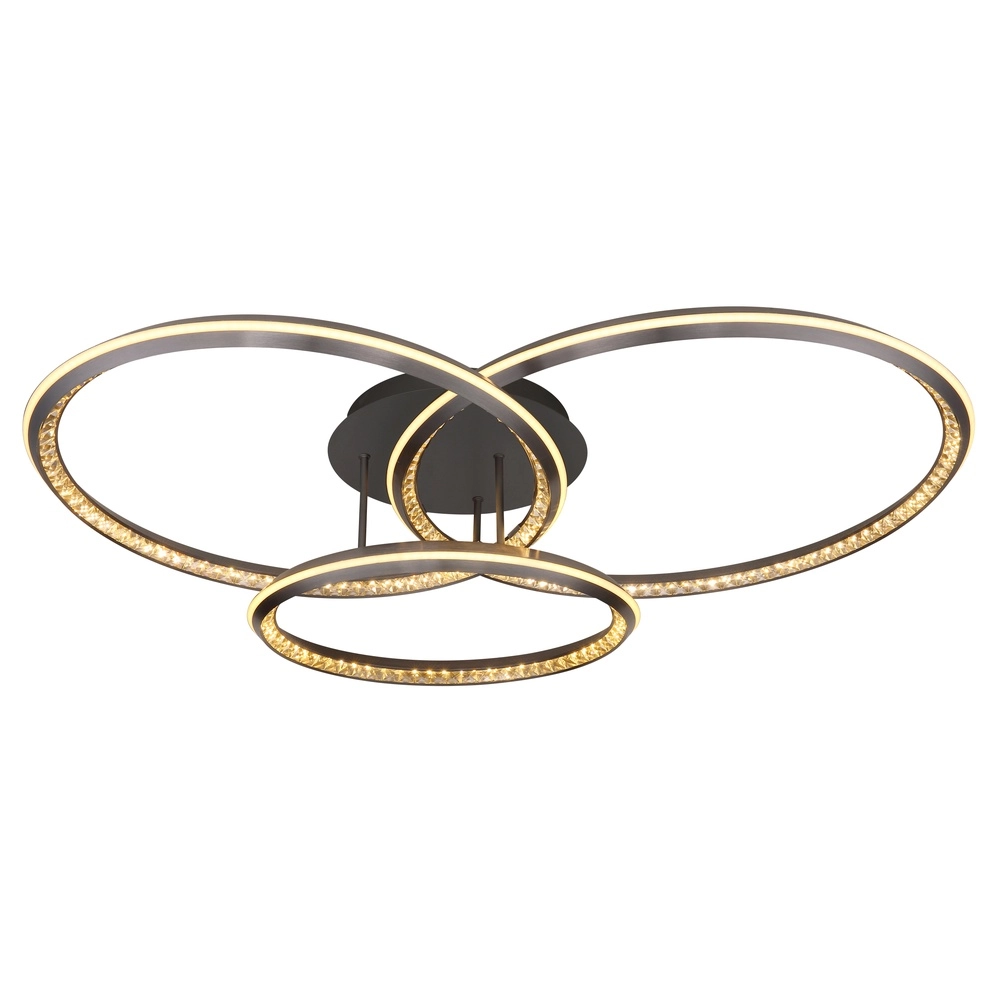Design-Deckenlampe Alaina 3 Ringe aus Grau Globo 9007371474882
