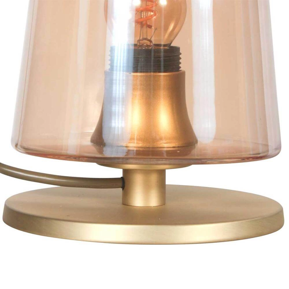 Schlanke Tischleuchte Ancilla Rundes Gold Steinhauer 8712746171068