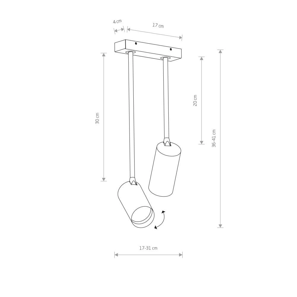 Schwarzer kippbarer Strahler Mono Long Lyora 5903139773096