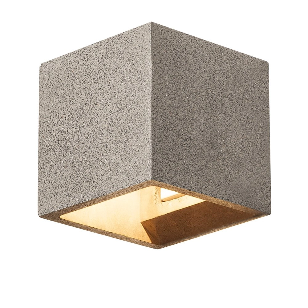 Wandleuchte Solid Cube Up-Down Schwarzer Sandstein