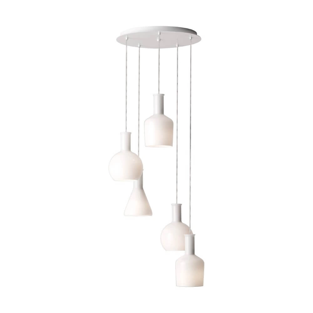 Weiße Hängelampe Pascoa 5-Licht