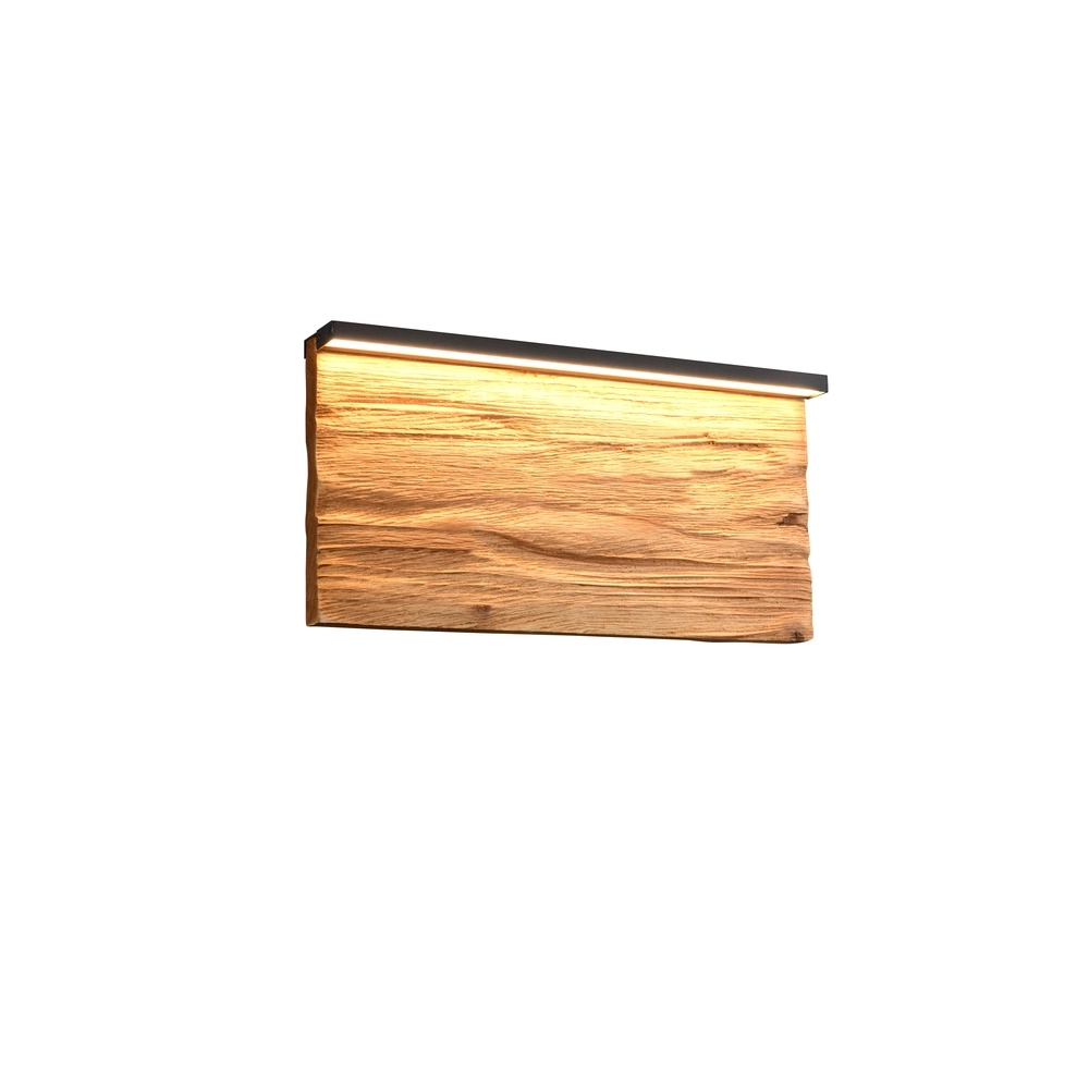 Design-Wandleuchte Kalea schwarz mit Holz 30cm