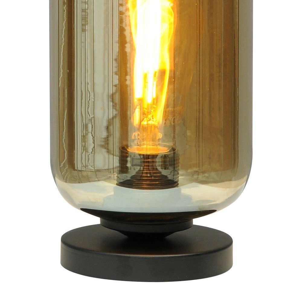 Tischlampe Quinto Smoke mit rauchfarbenem Zylinderglas Masterlight 8718121216553