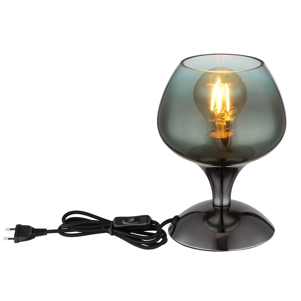 Tischleuchte aus Rotguss Maxy mit grünem Glas Ø 15cm Globo 9007371465934