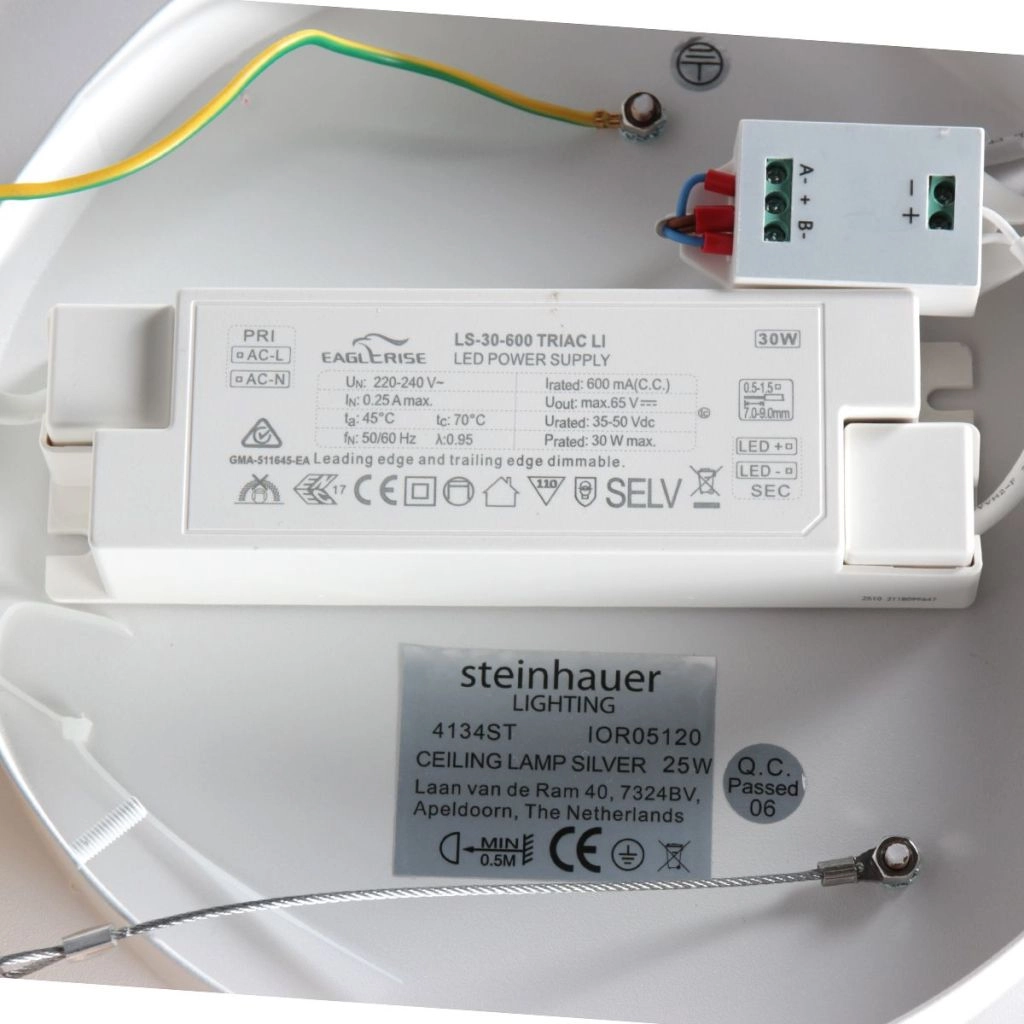Design-Deckenlampe Ringlux gebürstetes Metall Ø 30cm Steinhauer 8712746180916
