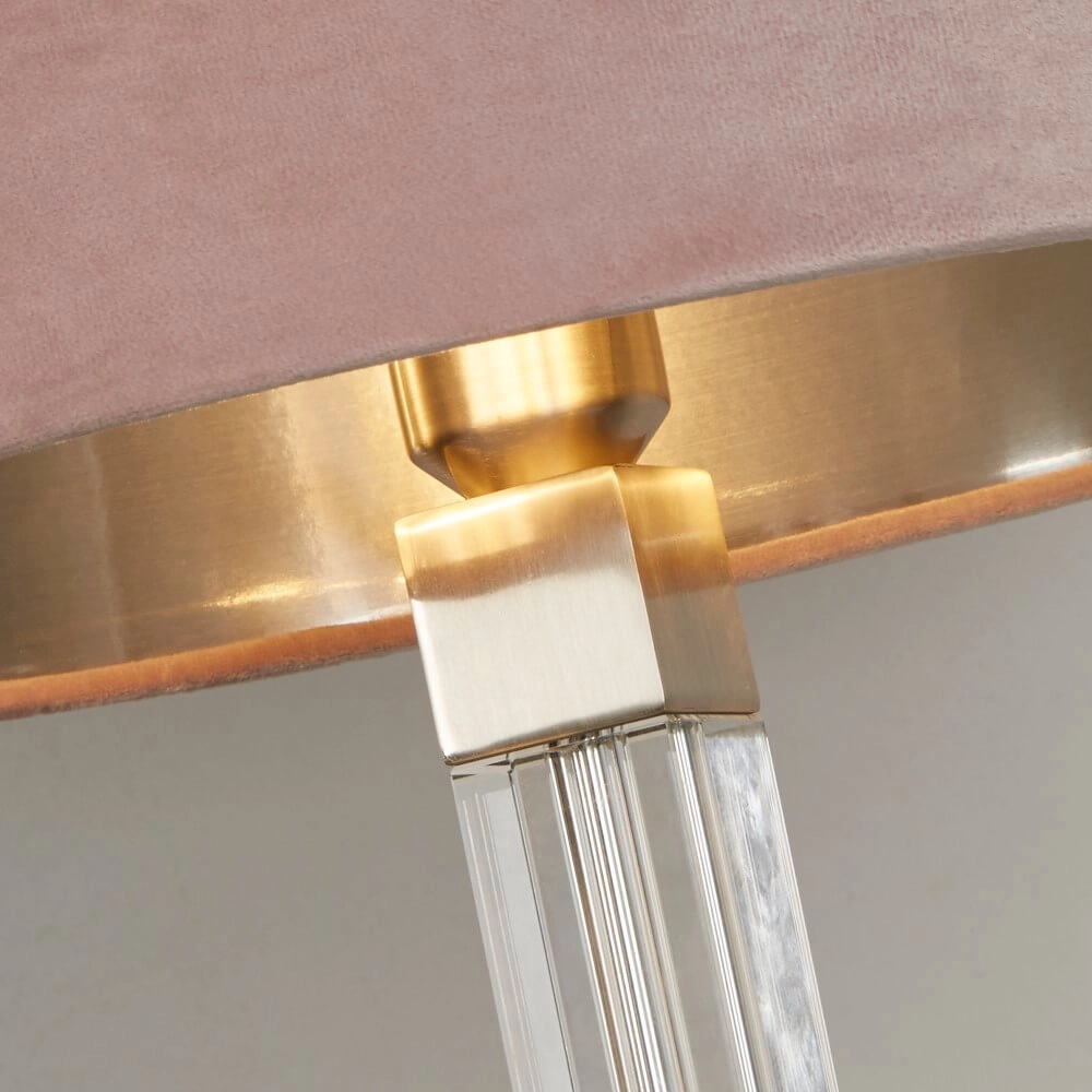 Designer-Tischlampe Scarborough Gold mit rosa Farbton Searchlight 5053423257082