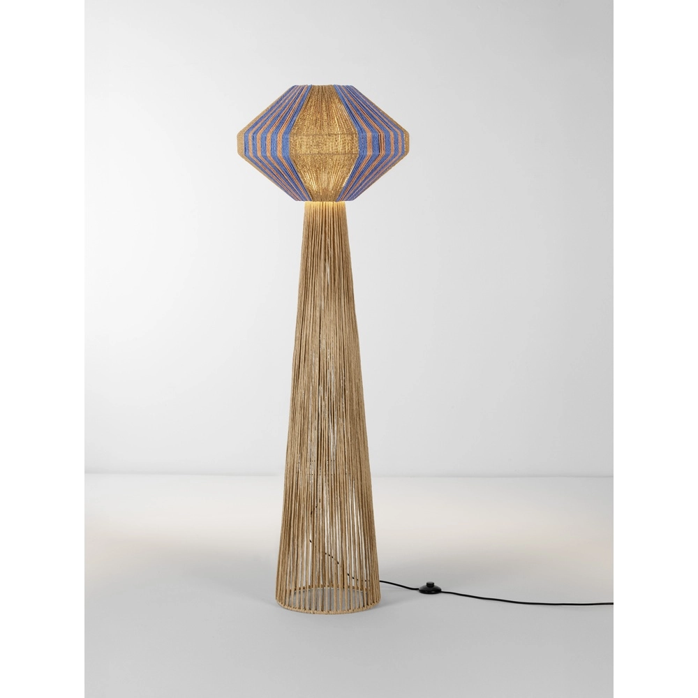 Stehlampe Abby Ø 50cm braun mit blau Lyora 5212017477439