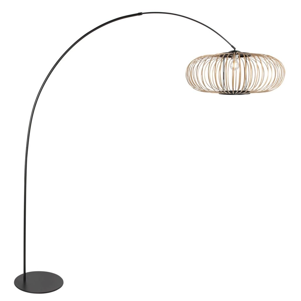 Bogenlampen-Schwarz Curve mit Bambusschatten Ø60 cm Steinhauer 8712746183122