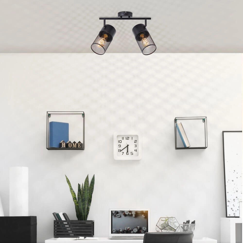 Schwarze Deckenlampe Kamolo 2x E27 Brilliant 4004353409400