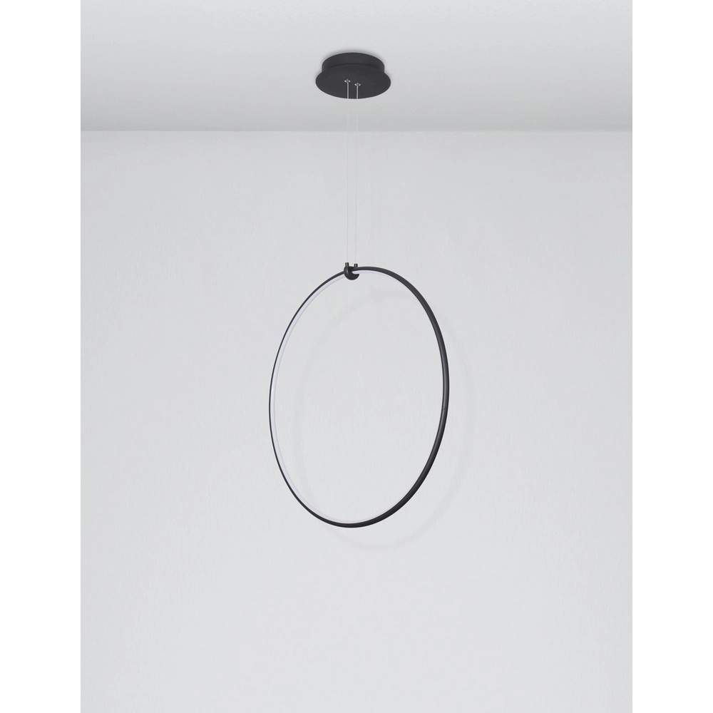 Pendelleuchte Ring schwarz Ø 68cm Lyora 5212017429315