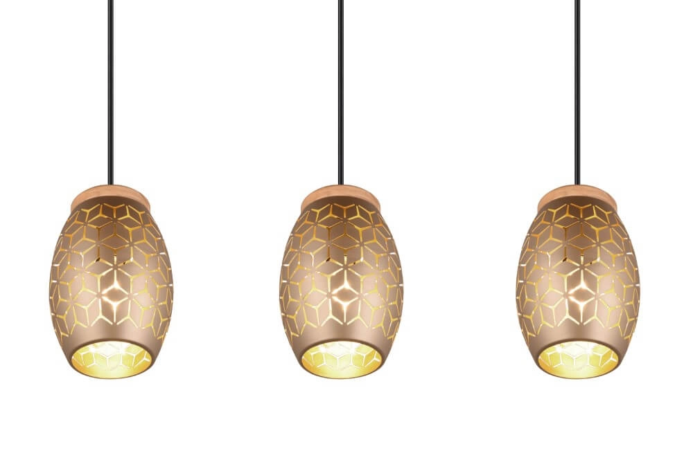 Braune Hängelampe Bidar 3-flammig Trio 4017807579031