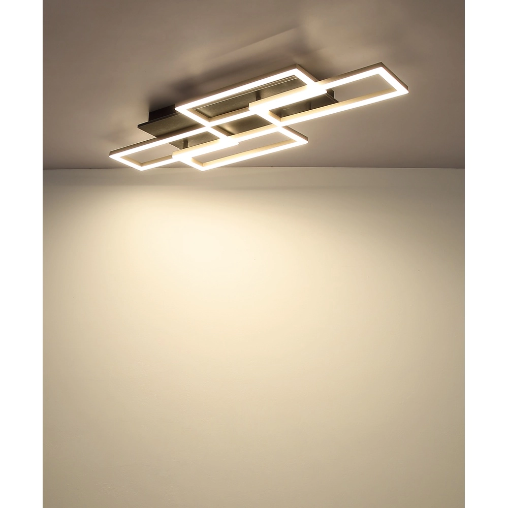 Design-Deckenlampe Jeffry Schwarz mit Sandbraun Globo 9007371522835