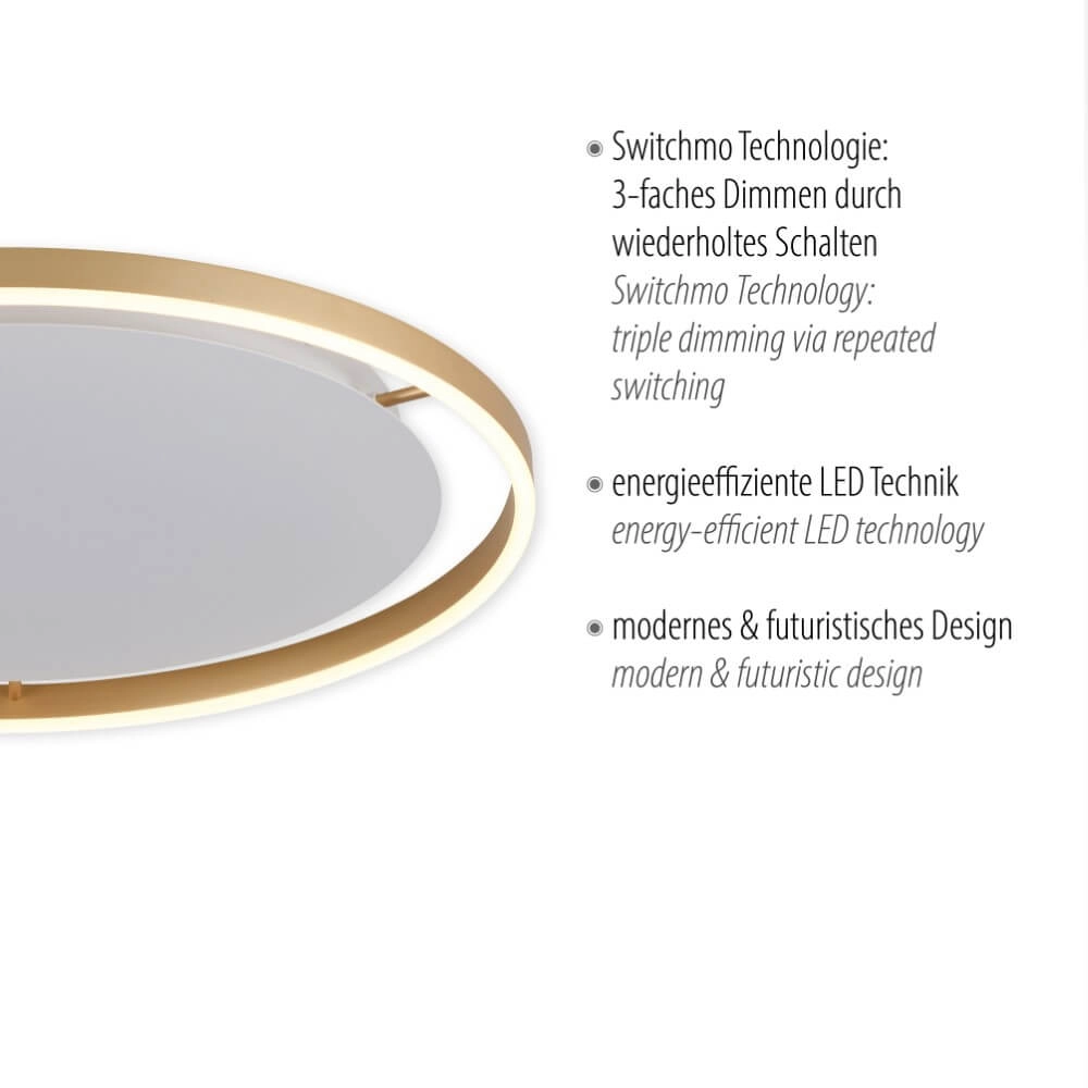 Deckenleuchte Ritus Messing Ø 58,5cm Just Light 4043689985639