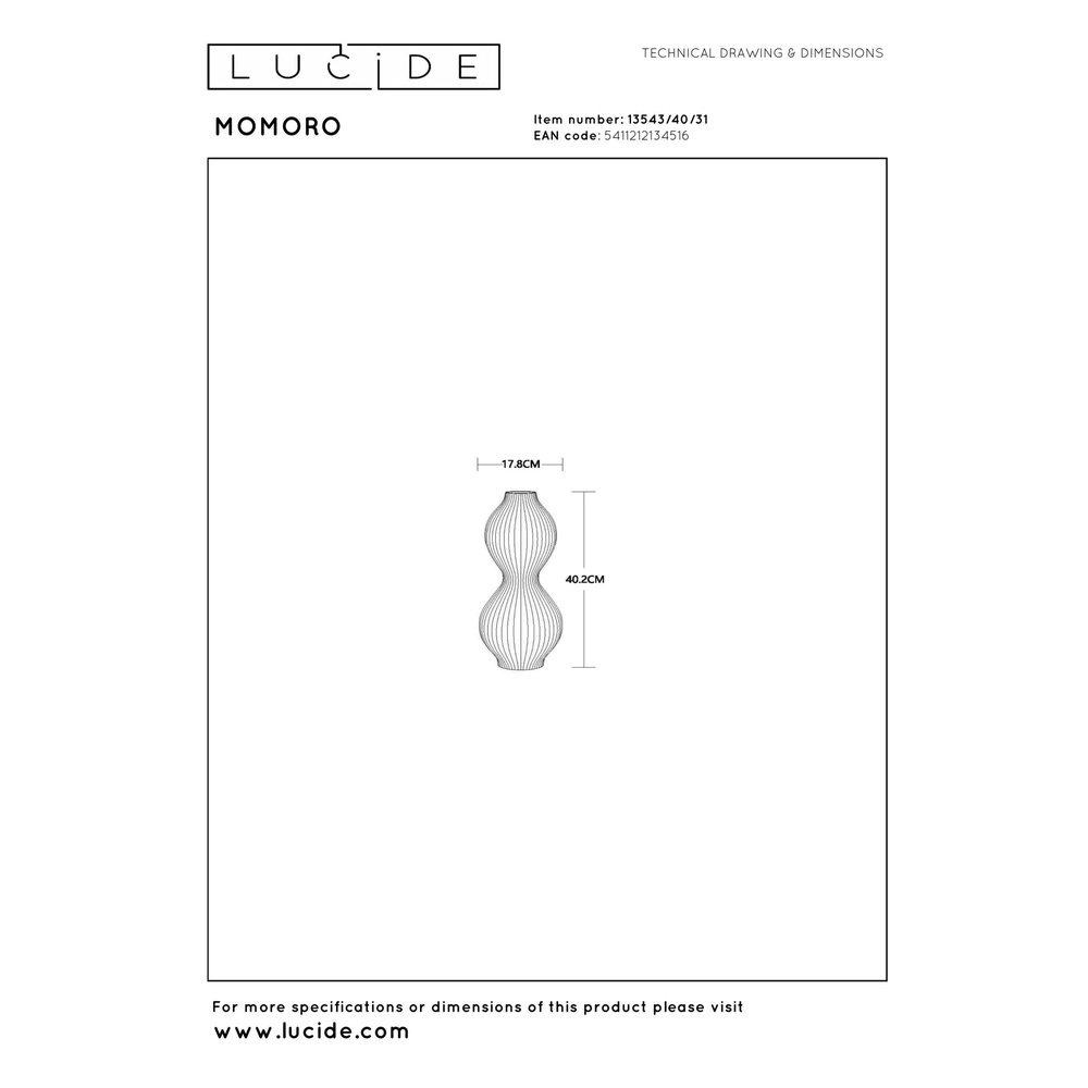 Vasentischlampe Momoro Weiß Lucide 5411212134516