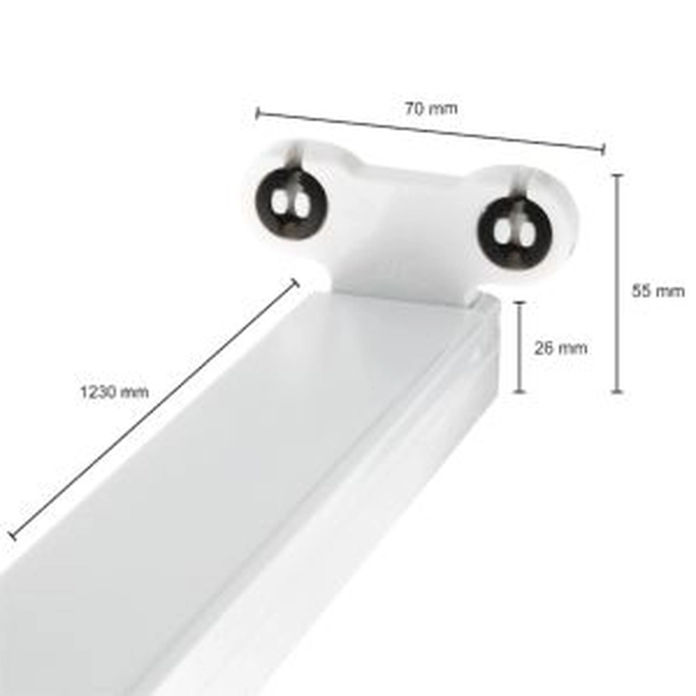 Vordere Montagestange LED Tube 2 x 120 cm ohne Leuchtstoffrausch Lyora 8720143847776