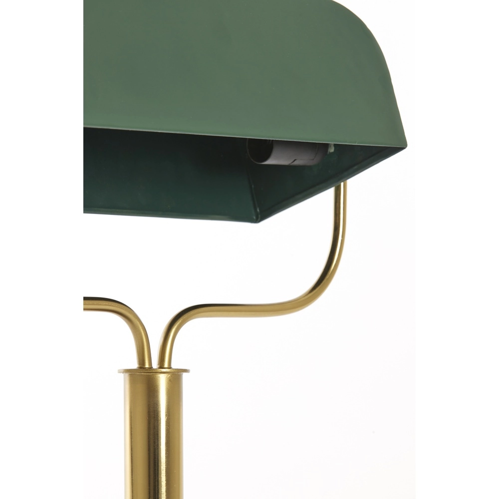Bankerlampe Ayer Dunkelgrün mit Gold Light & Living 8717807742867
