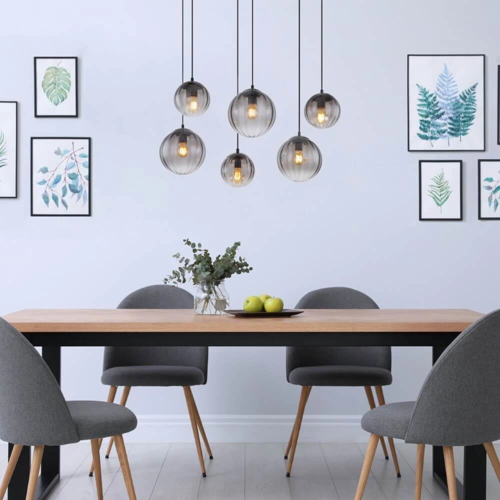 Hängelampe mit 6 Leuchten Dallerta Rauchglas Globo 9007371455560